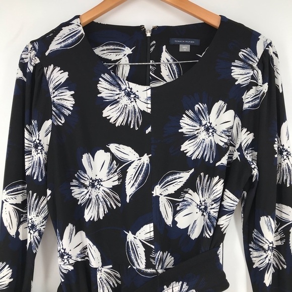 Tommy Hilfiger 3/4 Sleeve Floral Waist Tie Dress - Picture 5 of 11